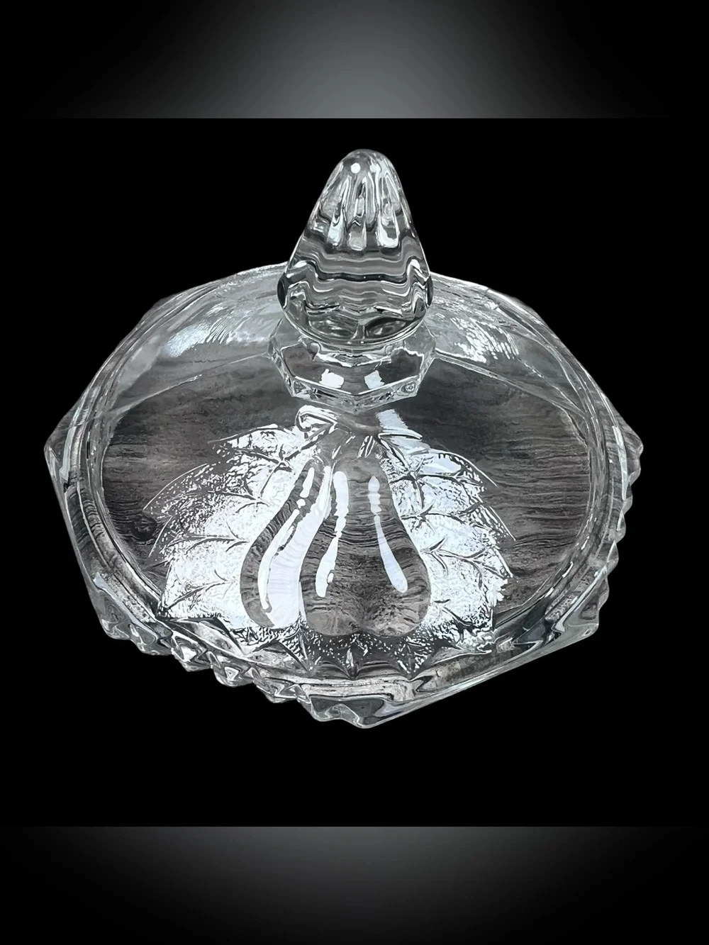 Jeannette Vintage Baltimore‎ Pear Footed Sugar Bowl Lid Clear Pressed Glass